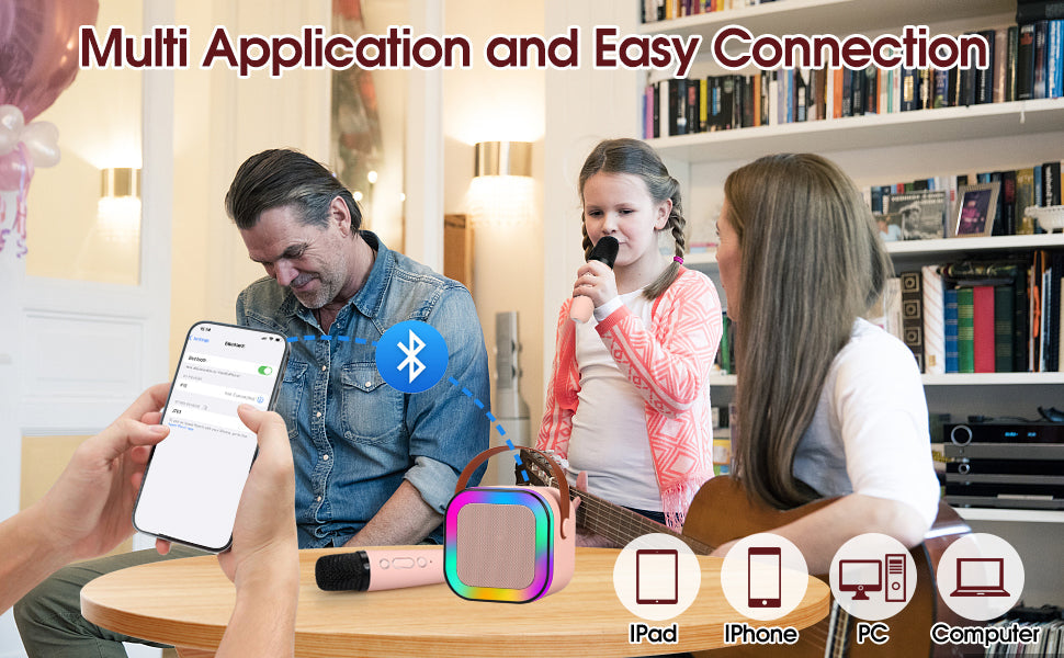 Mini Karaoke Machine for Kids Adults | Portable Bluetooth Karaoke Speaker with Mic for Kids Teens Adults, Ideal Gifts for Girls Boys Birthday Holiday Home Party