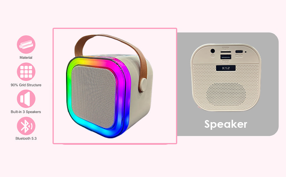 Mini Karaoke Machine for Kids Adults | Portable Bluetooth Karaoke Speaker with Mic for Kids Teens Adults, Ideal Gifts for Girls Boys Birthday Holiday Home Party