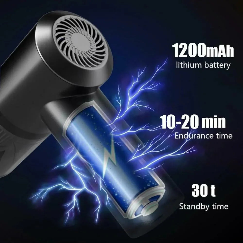 3 in 1 Portable Electric Nail Drill Professional Cleaner Dust Collection /Lighting Car Vacuum 120W High-Power Handheld Wireless Vacuum Cleaner Home Car Dual USB Rechargeable (Black)