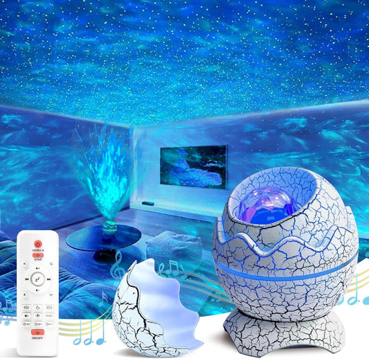 Galaxy Projector Light for Bedroom Star Projector Dinosaur Egg Night Lights for Kids Room with White Noise Bluetooth Speaker Timer and Remote Room Decor Gifts for Girls Boys Birthday.