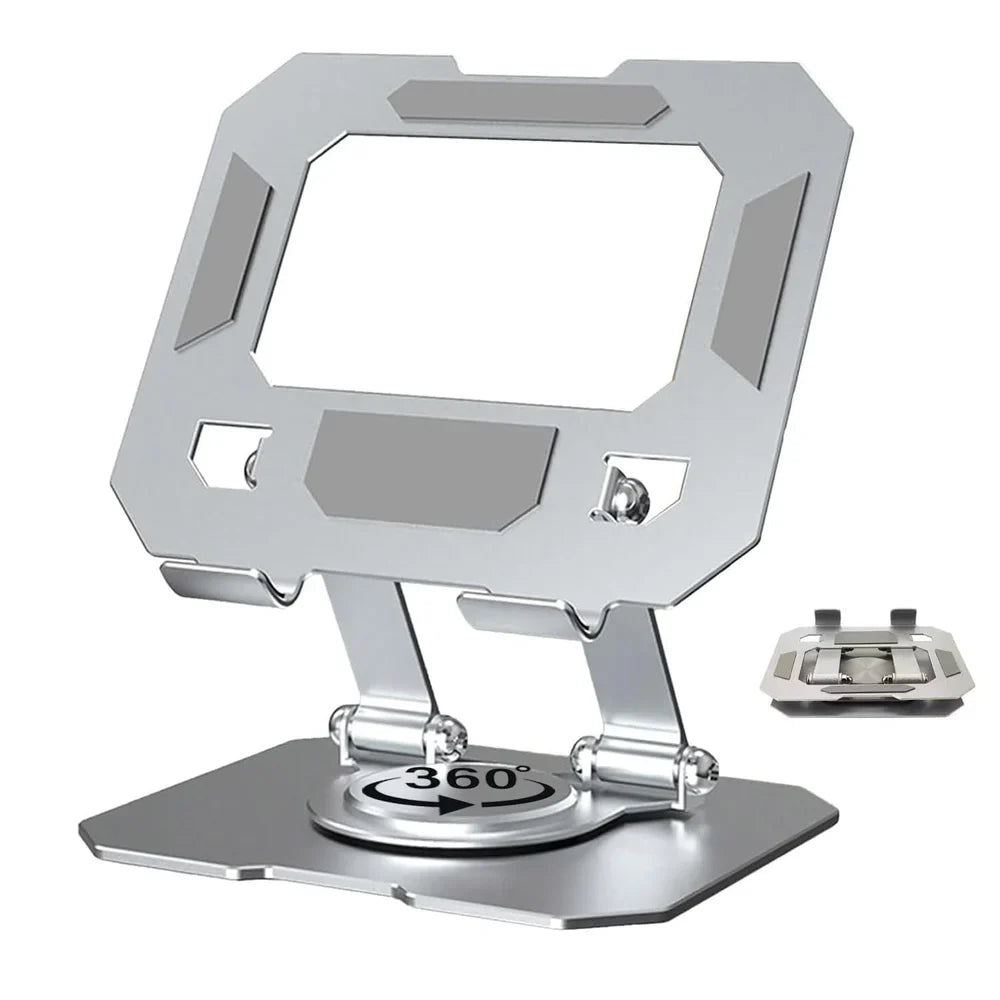 Adjustable Laptop Stand with 360° Rotating Base Tabletop Stand Foldable Portable Stand Holder Compatible for Notebook Ipad, laptop