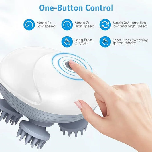 Electric Head,Scalp Massager | Advance Red Light Therapy for Boost Hair Growth, Hair Fall Control, Scalp Therapy | 3 Speed Mode Handheld,Portable,Scalp Scratcher Body Massage for Hair Growth,Deep Clean & Stress Relaxation