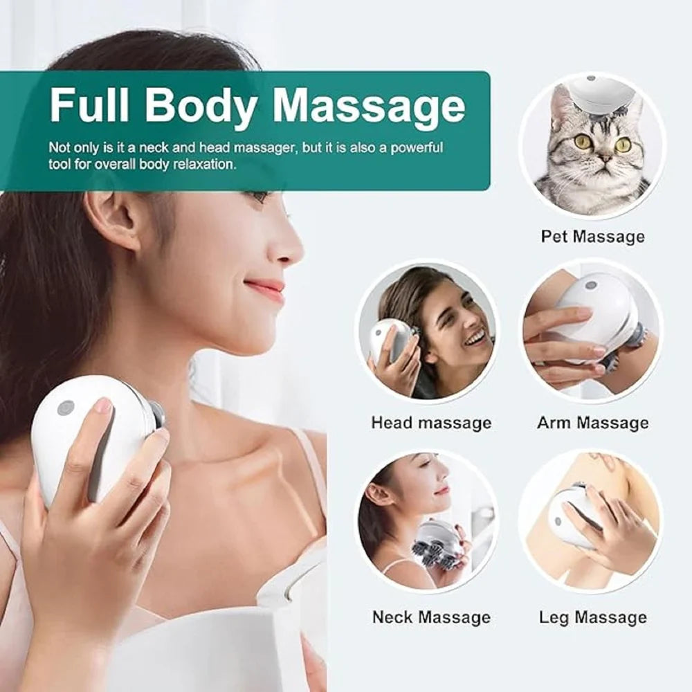 Electric Head,Scalp Massager | Advance Red Light Therapy for Boost Hair Growth, Hair Fall Control, Scalp Therapy | 3 Speed Mode Handheld,Portable,Scalp Scratcher Body Massage for Hair Growth,Deep Clean & Stress Relaxation