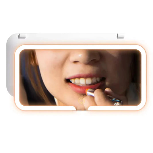 Upgrade Car Sun Visor Vanity Mirror,Big Led Car Mirror with 3 Light Modes & 80 LEDs,Rechargeable Car Makeup Mirror - Dimmable Touch Control,Car Light Up Mirror Universal for Car Truck SUV