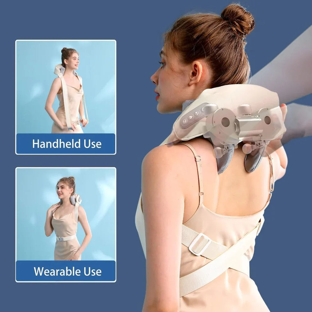 Neck and Back Massager, Neck Massager with Heating, Body Massager for Body Aches and Pains Relief, Electric Wearable 5D Cervical Neck Massage Machine for Deep Tissue Neck, Back, Shoulders, Waist and Legs